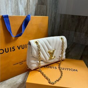 Louis Vuitton White and Gold Shoulder New Wave Bag